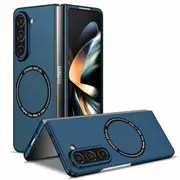 For Samsung Galaxy Z Fold 5 Magsafe Magnetic Wireless Charging Shockproof Case Cover (Navy Blue)