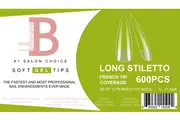 Billionaire Soft Gel Tips Box Nail False Fake Long Stiletto - 600pcs