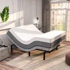 Motorized Adjustable Bed Base Double Massage Head Foot Incline with 14" Mattress