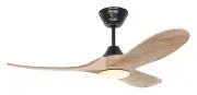 Dc Ceiling Fan Remote Control LED Dimmer Eco Genuine 122cm Black Natural Wood