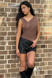 Brown Bodysuit Mesh - Size 16XL, Women's Bodysuit