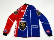 NEW DK Bike Sweater Youth Large Red Blue BMX Full Zip Long Sleeve Tangent -2-