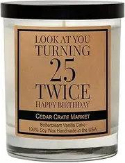 50th Birthday Gifts for Her - Best Ideas, Buttercream Vanilla Scented, 100% Soy Candle for Women, Mom, Friends, Wife, Sister, Grandma, Handmade Aromatherapy Candles Decoration