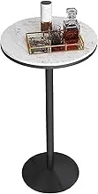 Modern Bar Table, Round Tall Cocktail Pub Table, Kitchen Dining Table Counter Height Table with Metal Base for Pub Bistro Home Decor Bedside Table(Height 95cm/3.1ft)
