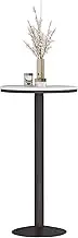 Modern Kitchen Dining Table, Round Bar Table High Top Table with Iron Stable Frame and Base, Freestanding Breakfast Desk Cocktail Pub Table End Side Table(Height 75cm/2.5ft)