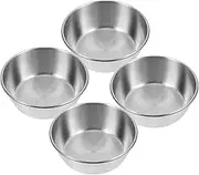 ULTECHNOVO 4pcs Korean Style Stainless Steel Small Bowls for Serving Rice Wine Sauces and Condiments Elegant Dipping Cups for Everyday Use Decorative Dressing Containers