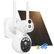 HISEEU TDS04E 4G LTE EU 2K 8MP Dual Lens PTZ Solar Powered Camera Security Camara Full Color Night Vision PIR Motion Det