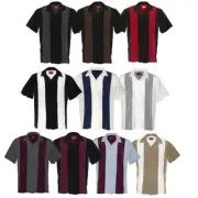 Maximos Men's Retro Classic Two Tone Bowling Casual Dress Shirt Charlie Sheen