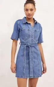 AERE Denim Midi Dress Size 8 RRP $160 BNWT