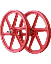 Skyway TUFF 20" 6 Spoke BMX Wheel Set 20" Red