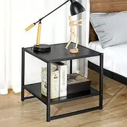 Zinus Modern Studio Collection Set of Two Bedside Table | Night Stands Furniture | Side Table, Black, AU-COMBOB-8B