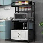 Oven Stand 5 Tier Microwave Shelf Waterproof and Rustproof with Cabinet Carbon Steel Multifunction Microwave Oven Rack More Stable Toaster Stand