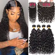 12A Water Wave Bundles with Frontal Wet and Wavy Virgin Curly Loose Deep Wave 10