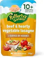 Rafferty's Garden Beef & Hearty Vegetable Lasagne Lumpy Baby Food for 10+ Month Babies, 170g (Case of 6)