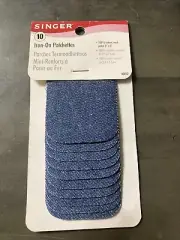 Iron-On Patches 2"X3" 10/Pkg Denim