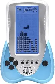CZT Upgraded Version of Large-Screen Brick Game Console with Adjustable Blue Backlight Support Plug-in Headset Built-in 23 Games Rechargeable Nostalgic Leisurely Puzzle Children's Gift