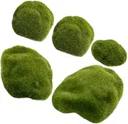 Ciieeo 5Pcs Lifelike Mossy Stone Decoration for Outdoor Garden Landscaping Realistic Faux Stone Micro Landscape Rocks Various for Fairy Gardens