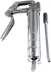 Respicefinem 120CC Chrome Plated Metal Handheld Lubricating Grease Filling Tool Ideal for Industrial Equipment with Large Capacity Durable Material Convenient Use and Labor Saving