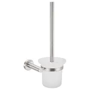 Round Toilet Brush &amp; Holder, PVD Brushed Nickel