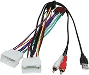 Fit for Hyundai IX-35 with USB 2RCA Plug Aux Input Conversion Wire Car Stereo Radio ISO Wiring Harness Adapter Power Cable