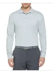 NEW Men’s Ben Hogan Lt. Gray / Blue LS Performance Golf Polo Shirt 3XL Quarry