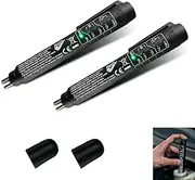 2 PCS Car Brake Fluid Test Pen, DOT 3 DOT 4 DOT 5.1 Brake Oil Diagnostic Test Tool, Brake Fluid Moisture Analyzer with 5 LED Indicators, Universal Test Accessories for Most Cars (Black)