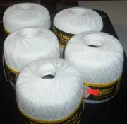 New Woolworth 4 Cord Crochet Thread 450 Yds Polyester White all 5 dye71282 (Z101