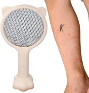Electric Fly Swatter Racket | USB Rechargeable Fly Zapper Racket,Portable Gnat Swatter for Garden Porch Commercial Camping Backyard Travel Bedroom Patio Kitchen