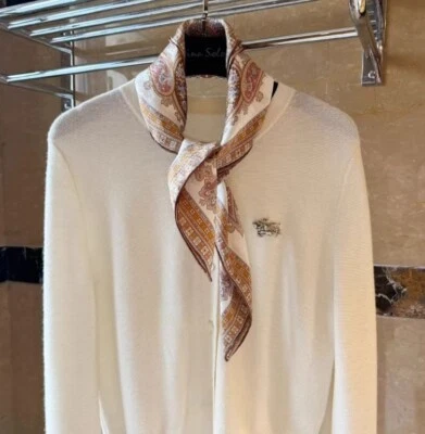 New Spring Boutique High Quality Mulberry Silk Two-Face Jacquard Print Scarf 25*