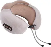 U-Shaped Memory Foam Neck Massager Pillows, Portable Heated Neck Tension Reliever Shoulder Neck Rest, Helps Release Stress and Muscle Fatigue for Airplane, Car, Office, Gift (Beige)