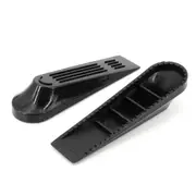 Thick Plastic Door Wedge Door Stop Stoppers Non-Slip Black - 4pcs