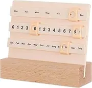 NUOBESTY Wooden Perpetual Calendar Block Vintage Desk Calendar 2025 Schedule Planner Office Decorative