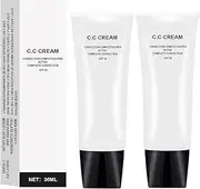 Perbella Cc Cream Self Adjusting For Mature Skin, Cc Cream For Older Women, Skin Tone Adjusting Spf 50，Moisturizing,Breathable，Non-Greasy (Natural-2pcs)