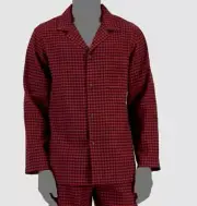$27 Club Room Men's Red Black Heathered Check Cotton Flannel Pajama Top Size M