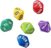 Kisangel 6Pcs Game Dice Versatile Party Dice Props for Board Games Teaching Projects and Gatherings Fun Addition Celebration Random Color