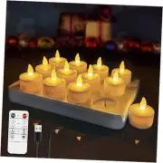 Rechargeable Tea Lights,Flameless LED Candles with Remote Timer,Battery