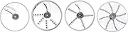 [Davivy] Food Processor Accessories - Rough Slicer and Julienne+Fine Slicer and Julienne+French Fries potato cutter+Shredding Disc Compatible with 16 Cup Model