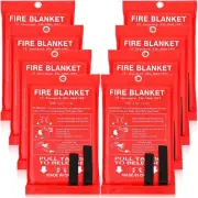 8 Pack Fire Blanket Fiberglass Fire Emergency Blanket 59 x 59 Inch Flame Reta...