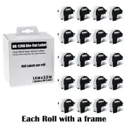 20Rolls 1-1/2"x3-1/2" Large White Paper Address Labels For Brother QL800 DK-1208