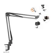 Overhead Tripod Mount for Camera Webcam Ring Light, Flexible Over Head Arm fo...