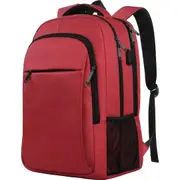 Hiking Back Pack Laptop Backpack with USB Charging Port Business Travel Bag Computer Bag,Red