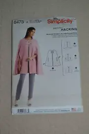 Simplicity 8473 sewing pattern, womens cape, size XS-XL