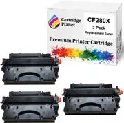 3 Pack Compatible Toner Cartridge Replacement for HP CF280X 80X (6,800 Pages) for HP Laserjet Pro 400 M401d 400 M401dn 400 M401dne 400 M401dw 400 M401n 400 MFP M425dn 400 MFP M425dw