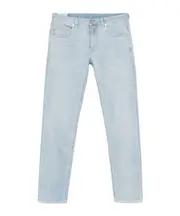 whiskering-effect jeans 32 light blue