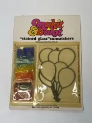 Vintage Makit Bakit "Stained Glass" Sun catcher Kit BALLOONS Window Quincrafts