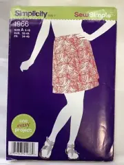 Simplicity Sew Simple Sewing Pattern 1966 Misses' Pull-On Skirt Size 6-18 UNCUT