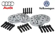 4 Pc Audi 15 MM & 25 MM Wheel Spacers 5x100 5x112 57.1 C.B W/ Black Lug Bolts (for: Audi)