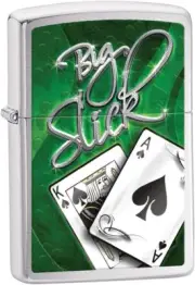 Zippo Brush Chrome Big Slick Lighter 28281