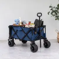 在飛比找momo購物網優惠-【Ligfe 立格扉】地形輪露營摺疊手推車-藍(摺疊手推車 
