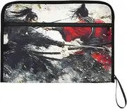 YMXFXP Samurai Fight Vintage Expandable Filing Folder, 13-Pocket Funny Cute Design with Sticky Labels, A4 Letter Size Document Organizer for Office, School, Boys, Girls
